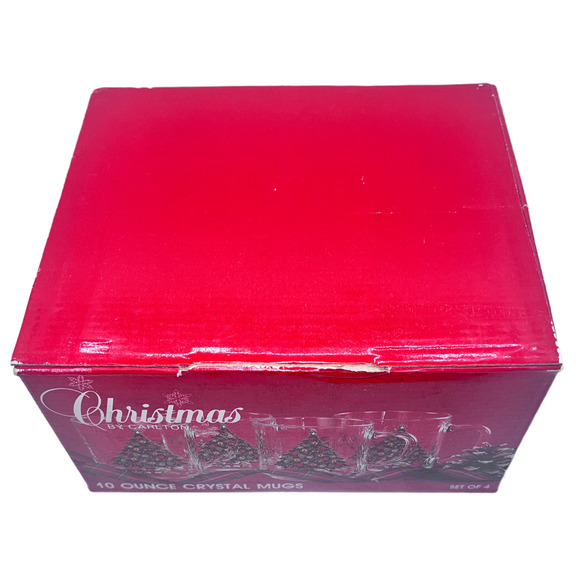 Luminarc Other - Vintage Luminarc Carlton Crystal Christmas Tree Mugs 10 oz Classic 1980s